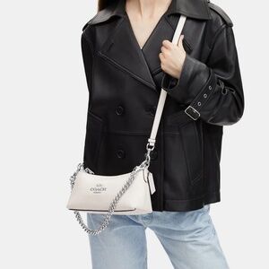 NWT Coach Charlotte Shoulder Bag Chalk With Silver Hardware